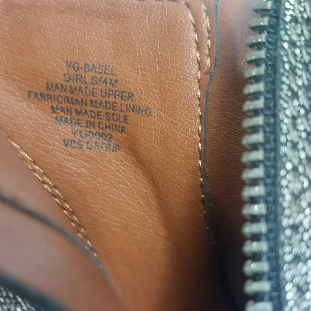 LUCKY BRAND Metallic Ankle Boots Size 4M Girls